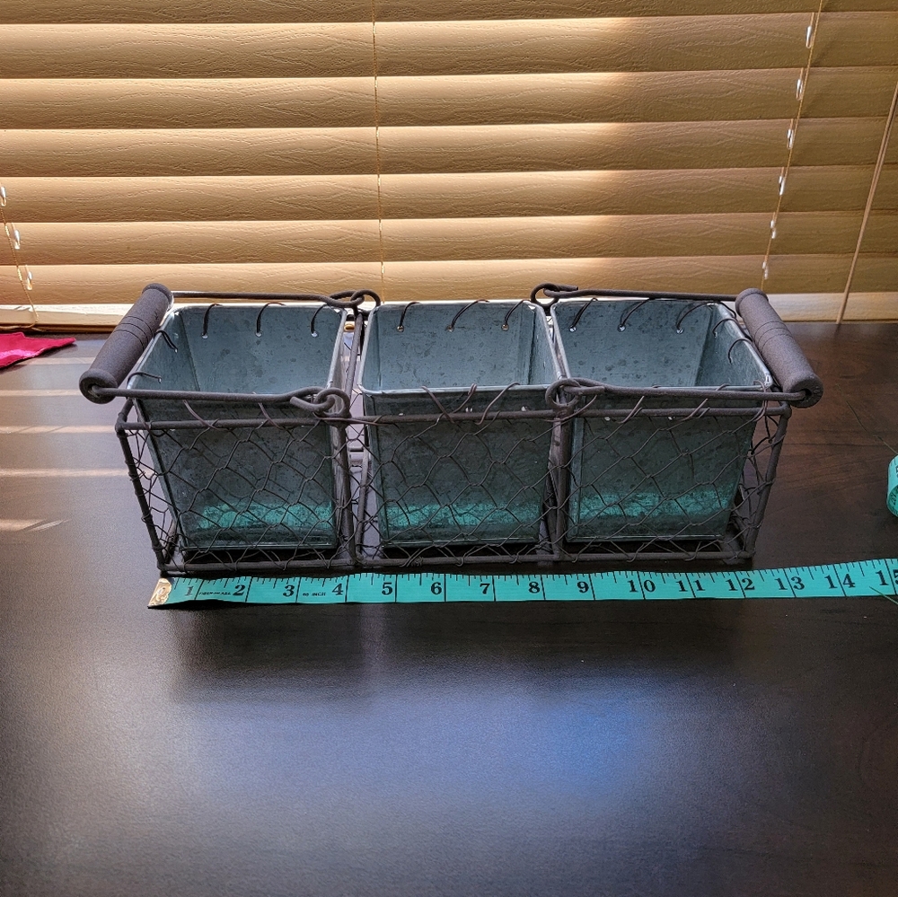 Rustic Metal Planter Storage Box - Picture 6 of 7